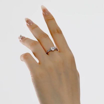 925 Silver Heart CZ Engagement Ring DY121175 product image 3