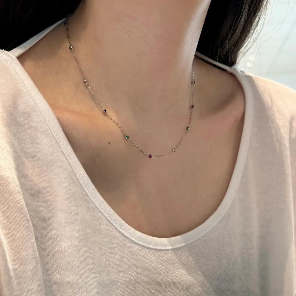 925 Silver Minimalist Chain Necklace DY191370 product image 6