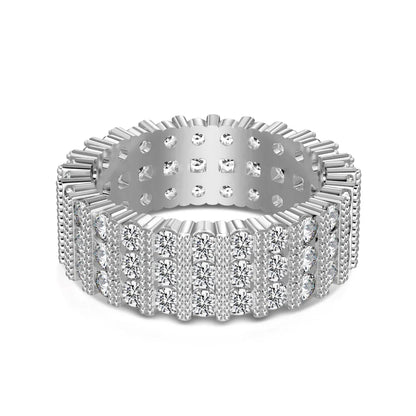 Delicate Chunky Multiple Layer Wedding Band 5A Cubic Zirconia S925 Silver Women Dress up Jewelry Engagement Proposal Rings