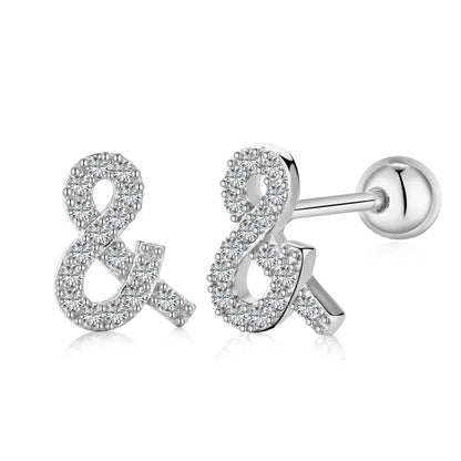 New Fashion Sterling Silver 925 Screw Back Earring  Symbol Meaningful Stud Earrings