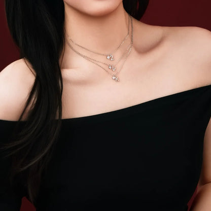 925 Sterling Silver K Initial 5A CZ Necklace product image 5