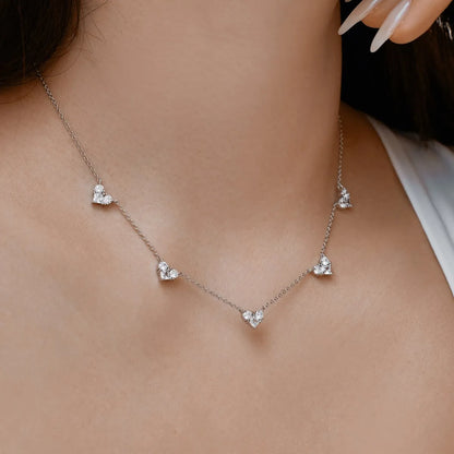 Delicate Design Wholesale S925 Silver Jewelry 18K Gold Plated Heart Pendant Necklace Cz Cubic Zirconia Necklaces for Women
