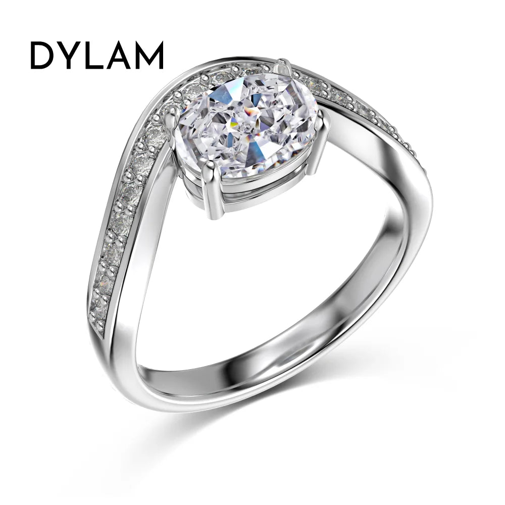 925 Silver 5A CZ Bridal Engagement Ring DY121133 product image 7