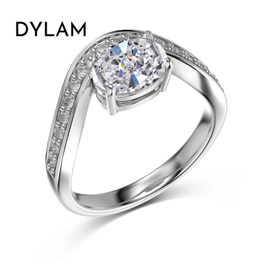 925 Silver 5A CZ Bridal Engagement Ring DY121133 product image 7