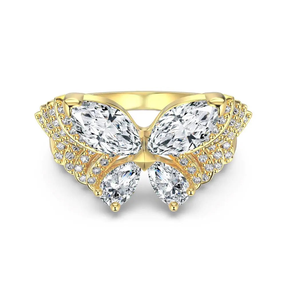 925 Sterling Silver Butterfly Engagement Ring product image 7