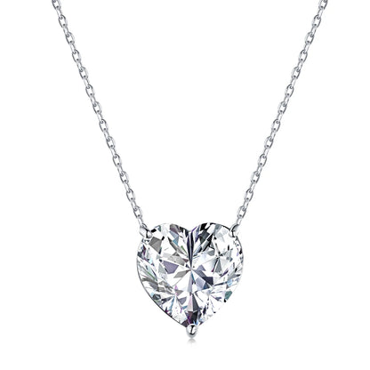 925 Sterling Silver Heart 8A CZ Pendant Necklace by KAKODIY