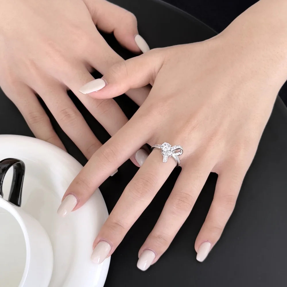 925 Silver Heart CZ Engagement Ring DY121538 product image 3