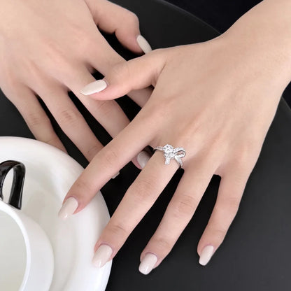 925 Silver Heart CZ Engagement Ring DY121538 product image 3