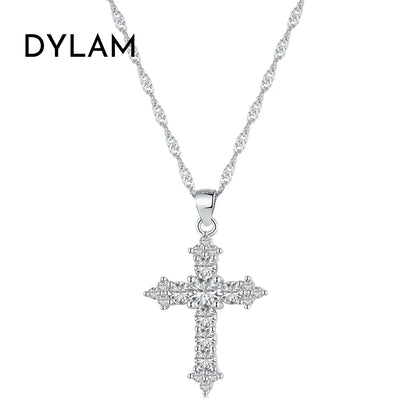 925 Silver Cross CZ Pendant Necklace DY190103 product image 8