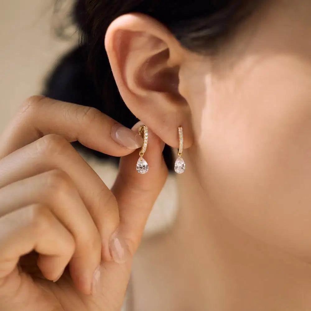 KAKODIY Fashion Drop Zircon Pendant 14K Gold Plated Earrings 925 Sterling Silver Fine Jewelry Earrings - product image 6
