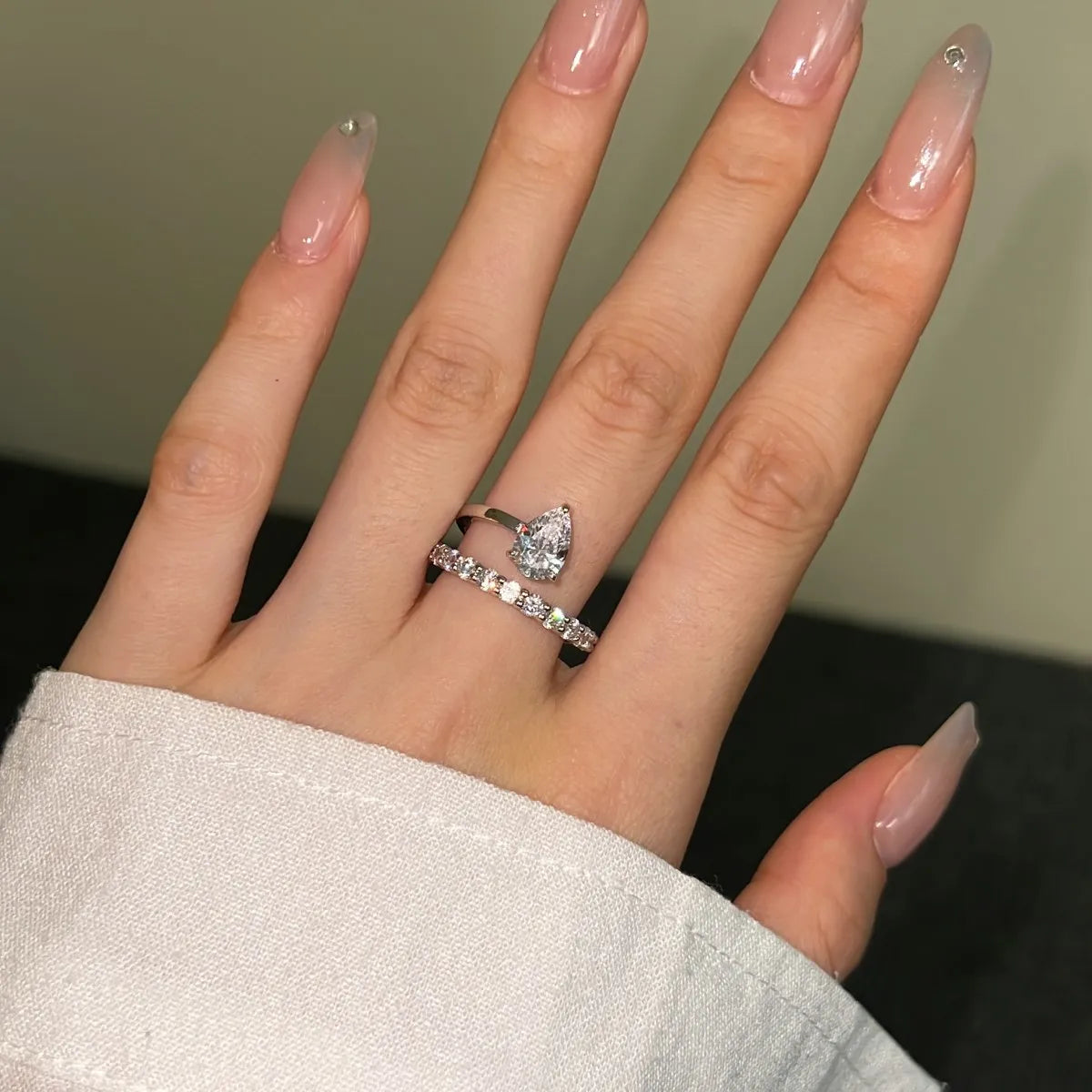 925 Silver CZ Bridal Engagement Ring DY121132 product image 5