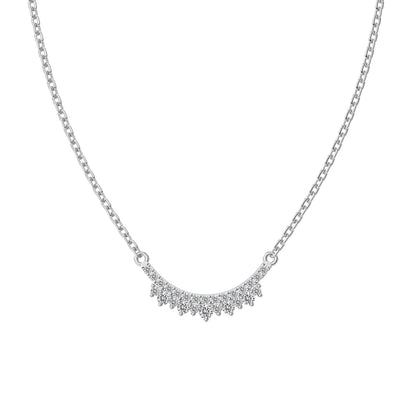 Wholesale Dainty S925 Sterling Silver Jewelry Crown Cz Cubic Zirconia Pendant Necklace 18K Gold Plated Necklaces for Women
