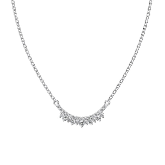 925 Sterling Silver Crown CZ Pendant Necklace by KAKODIY