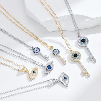 925 Silver Evil Eye CZ Pendant Necklace DY190658 product image 6