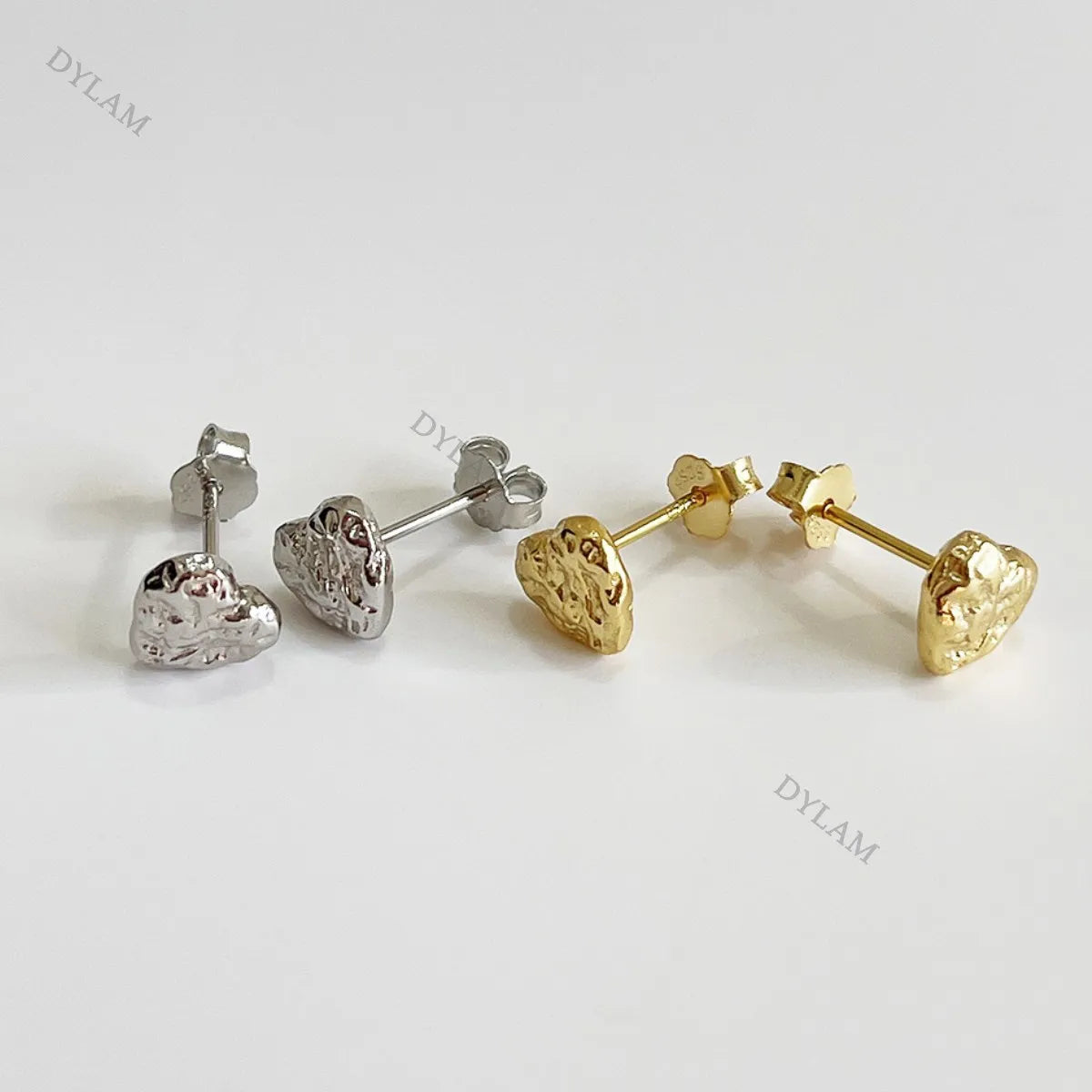 Minimalist Irregular Studs Earrings Jewelry Silver Stud Earrings S925 Sterling Women Cute Trendy Statement Heart Earrings