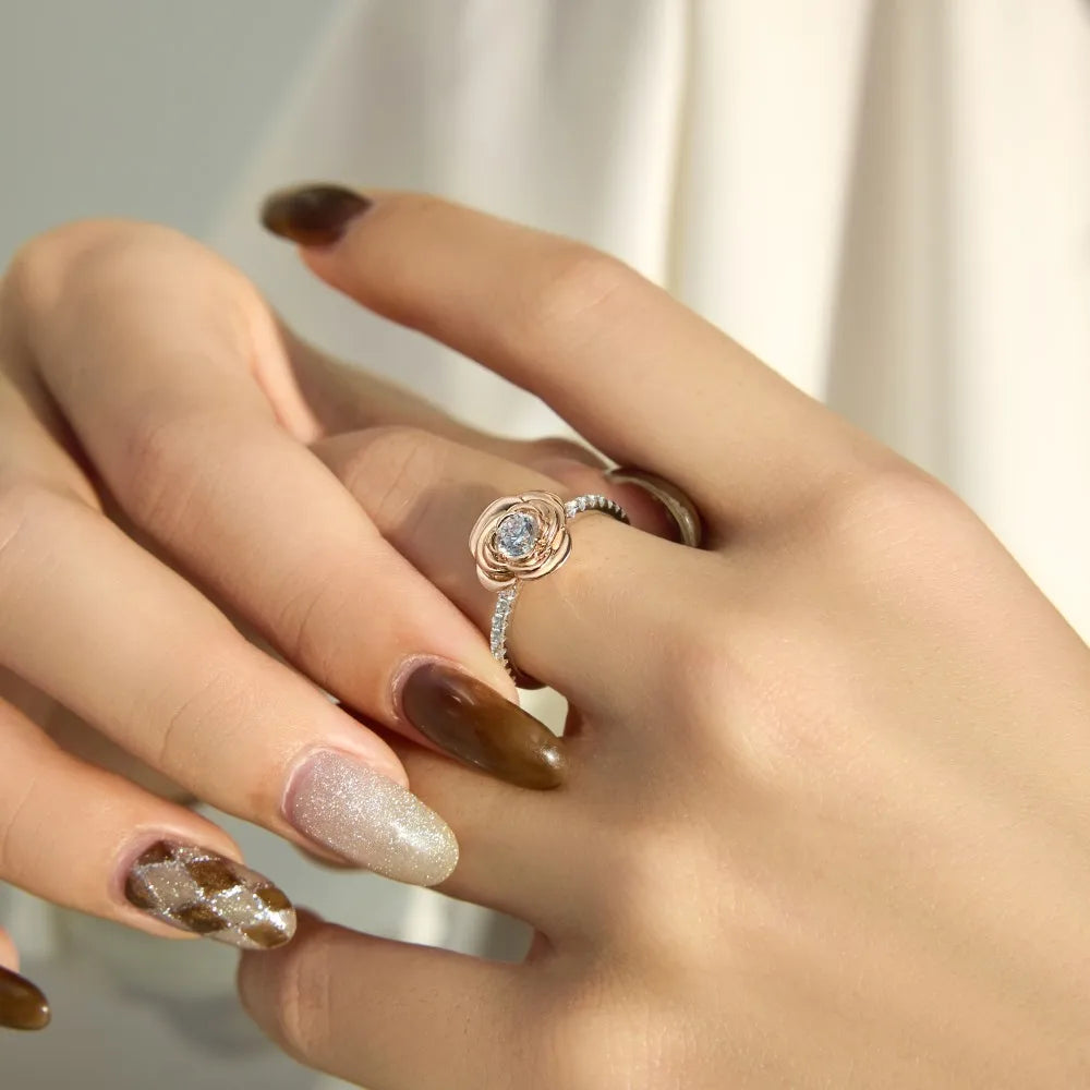 925 Sterling Silver Flower 5A CZ Ring product image 2
