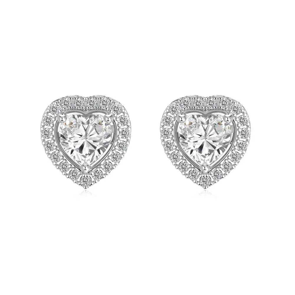 KAKODIY Luxury Jewelry Earrings 18K Gold Plate Sterling Silver 925 Sterling Silver Heart Stud Earrings 5A Cubic Zirconia Earrings - product image 1