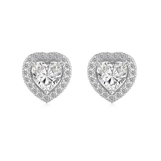 KAKODIY Luxury Jewelry Earrings 18K Gold Plate Sterling Silver 925 Sterling Silver Heart Stud Earrings 5A Cubic Zirconia Earrings - product image 1