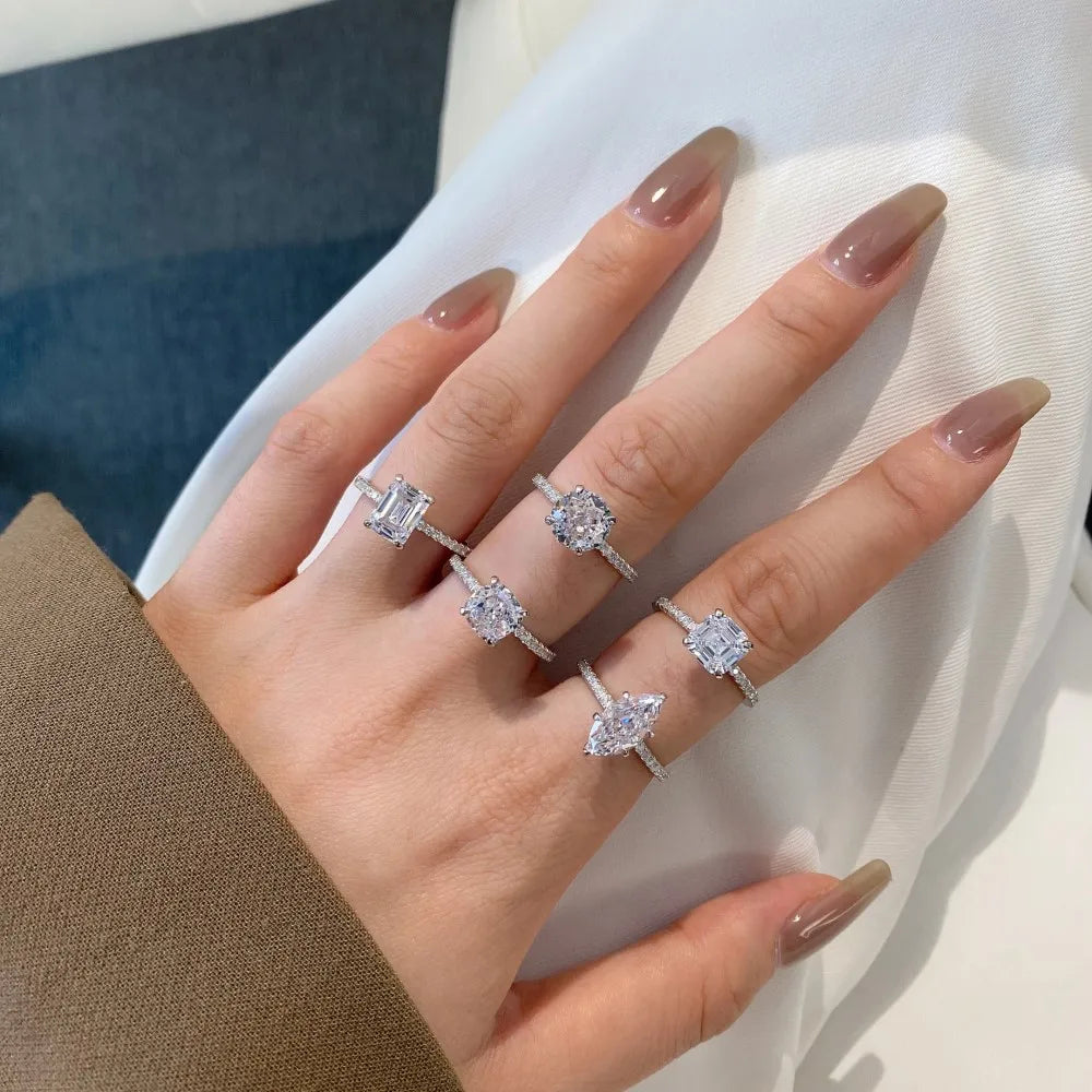 925 Sterling Silver 8A CZ Bridal Eternity Ring product image 2
