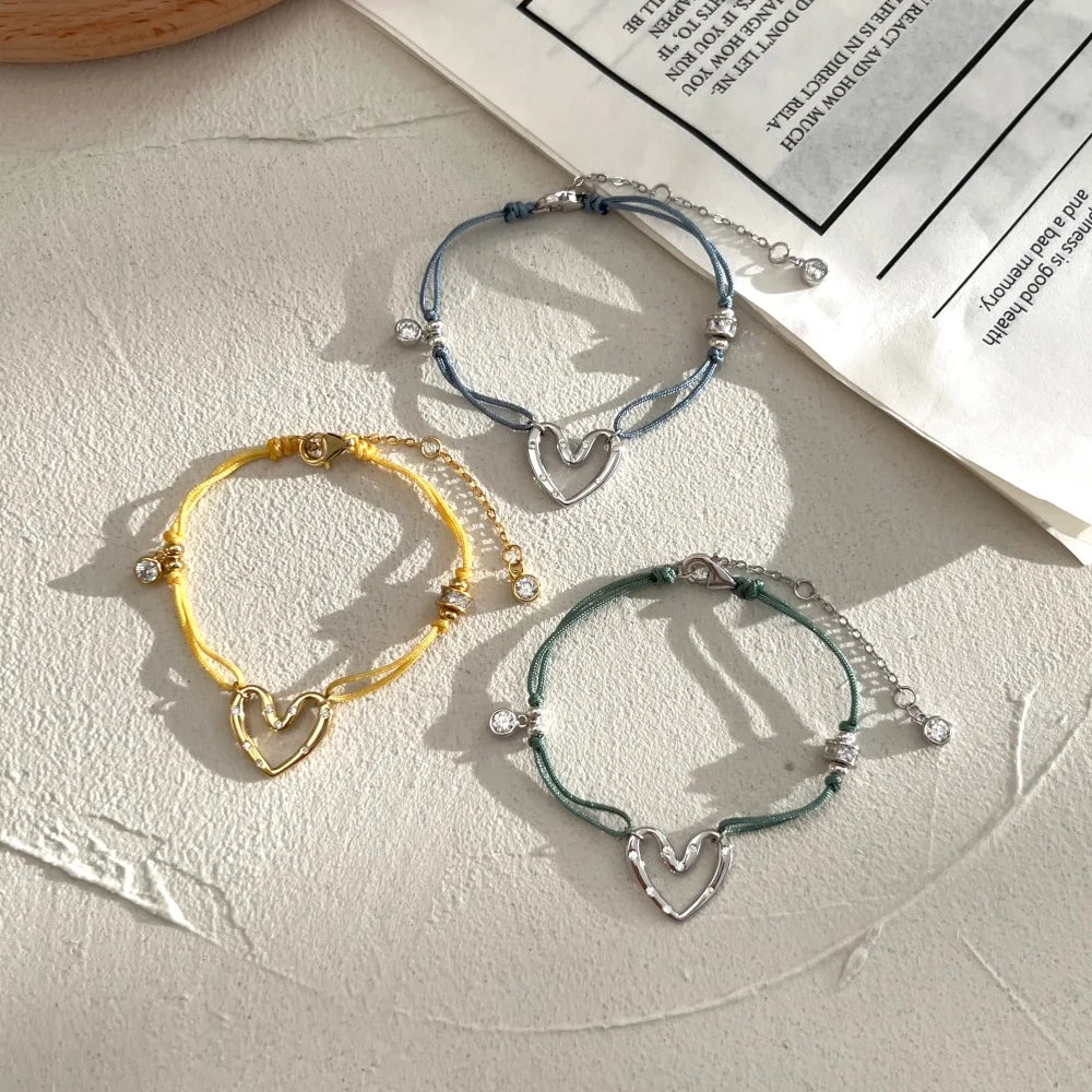 925 Silver Heart 5A CZ Chain Bracelet DY150659 product image 3