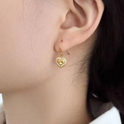 KAKODIY Special Drip Heart Pendant Gold Plated Earrings 925 Sterling Silver Fine Jewelry Earrings - product image 4