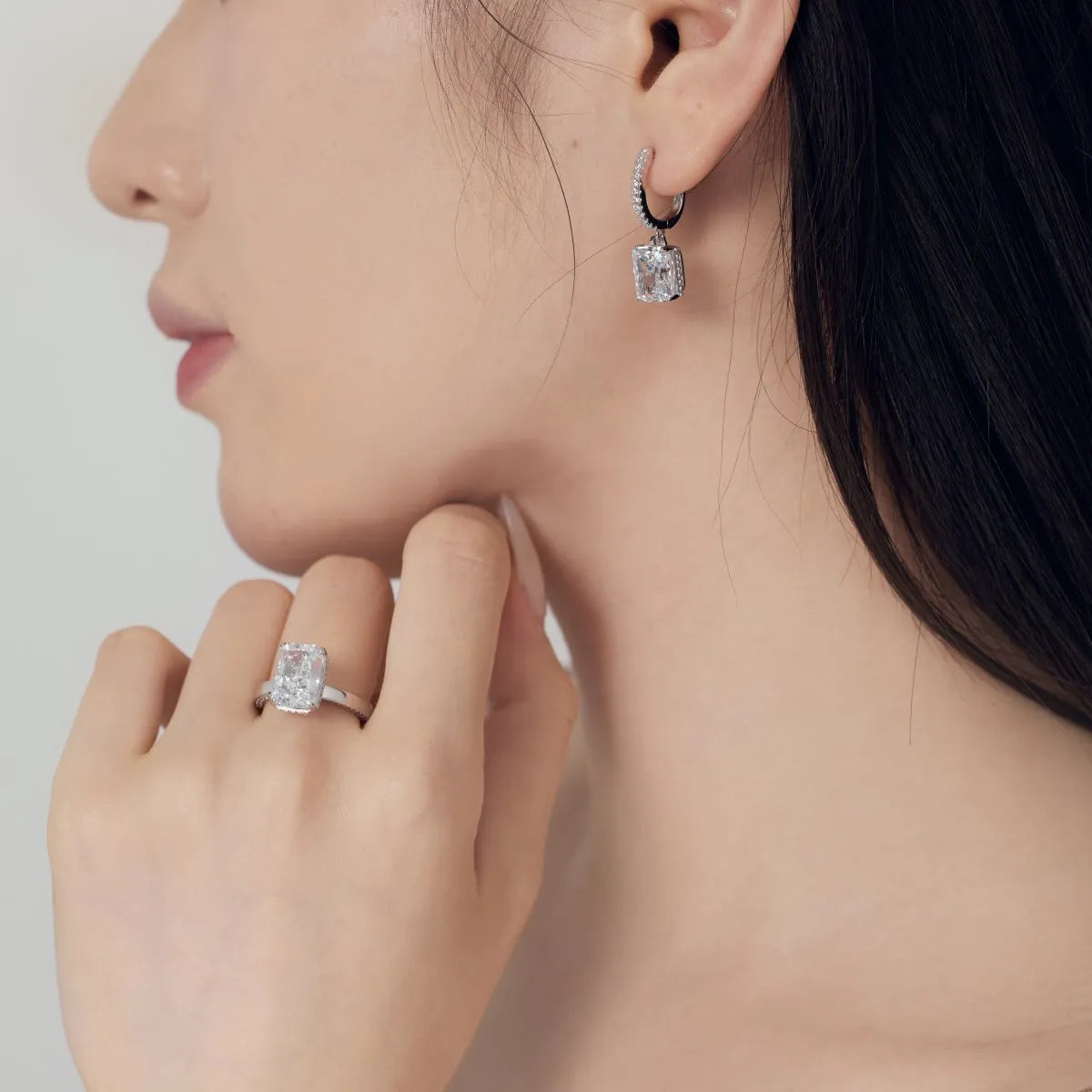 Minimalism Bridal 18K Gold Plated Wedding Drop Earring Cz Cubic Zirconia Jewelry 925 Silver Hoop Huggies Earrings Women