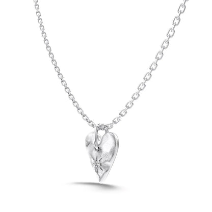 Professional Jewelry Supplier S925 Silver Link Chain 5A Cubic Zirconia Frosted Surface Heart Love Shape Pendant Necklaces