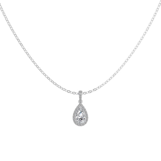 925 Silver Teardrop Pendant Necklace DY191419 by KAKODIY