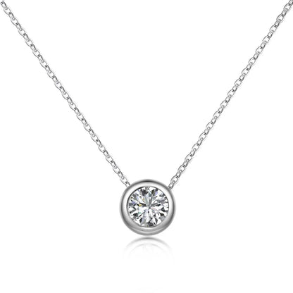 925 Silver CZ Minimalist Pendant Necklace DY190671 by KAKODIY