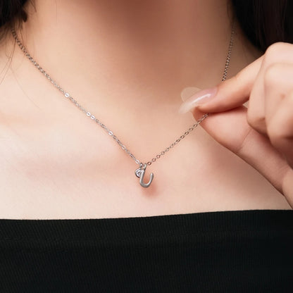 925 Sterling Silver U Initial CZ Necklace product image 4