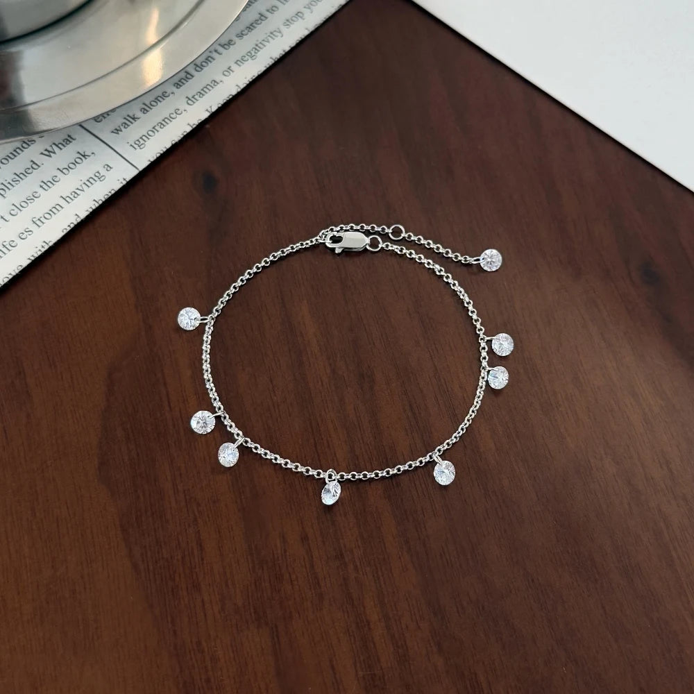 925 Sterling Silver 5A CZ Charm Bracelet product image 3