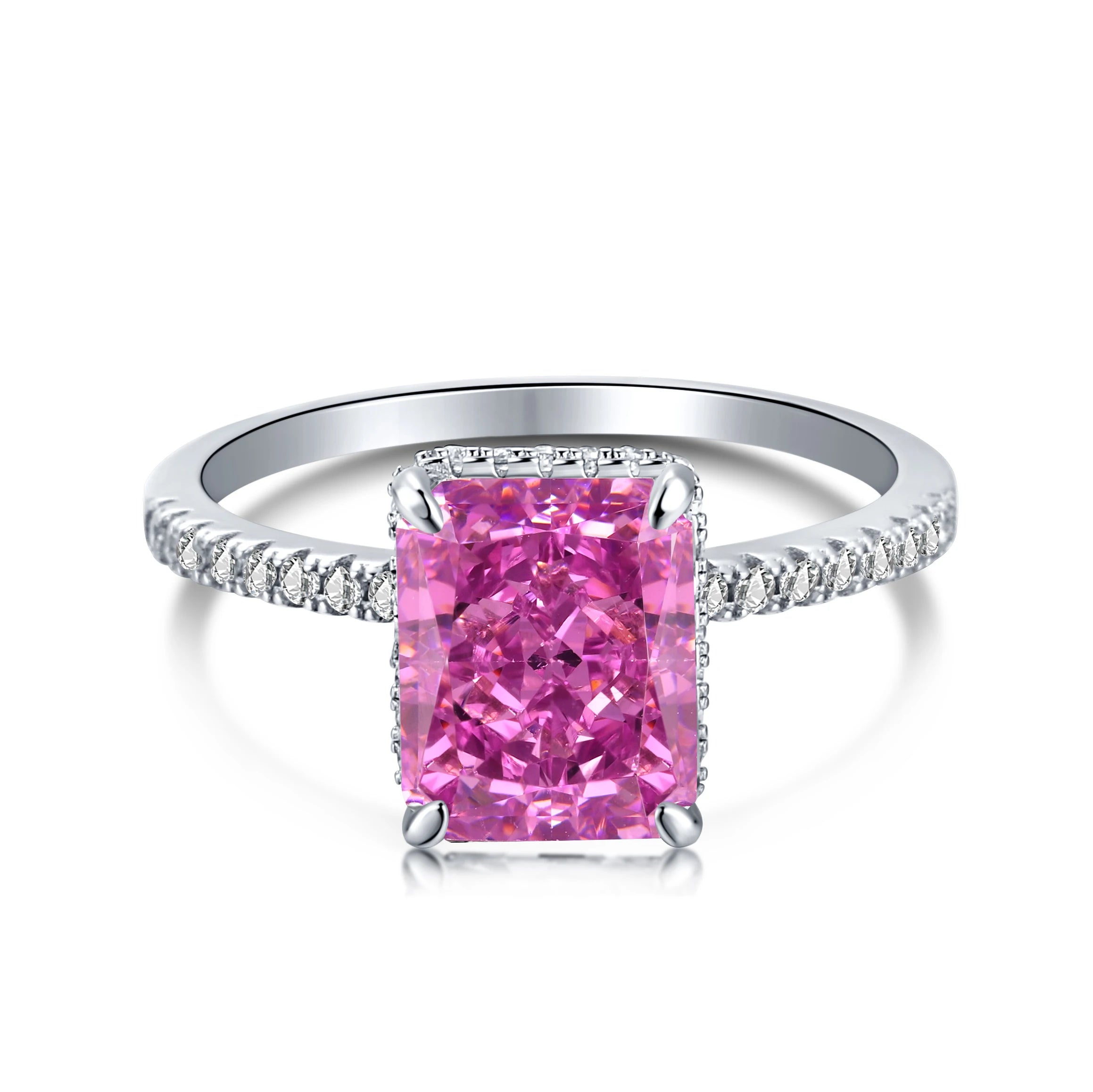 925 Silver CZ Minimalist Engagement Ring DY120099 product image 19