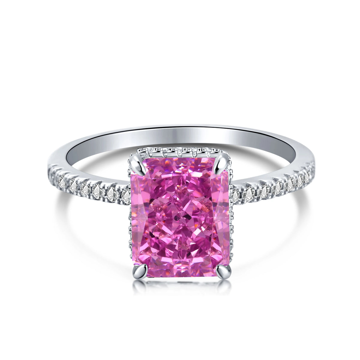 925 Silver CZ Minimalist Engagement Ring DY120099 product image 19