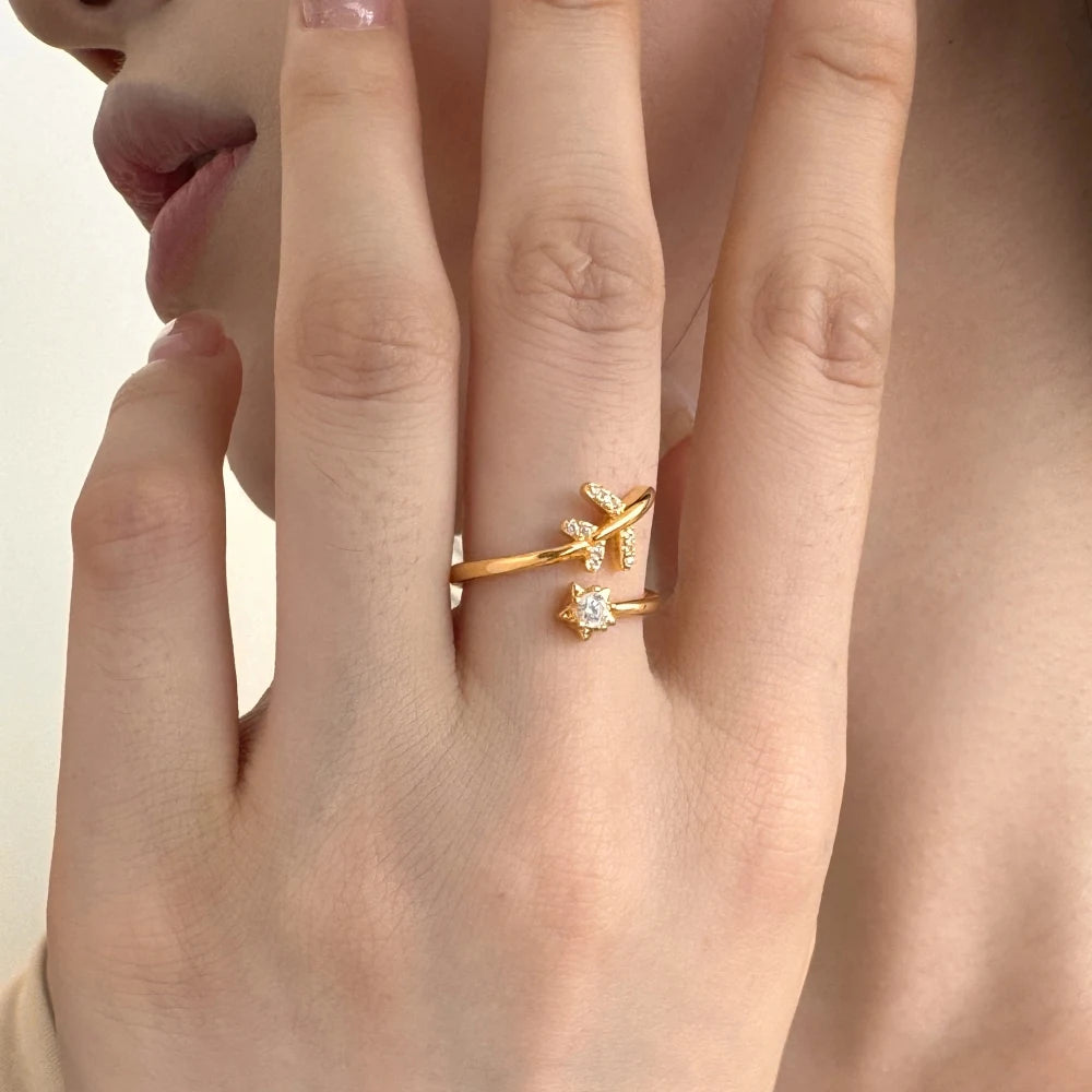 925 Sterling Silver Airplane CZ Adjustable Ring product image 5