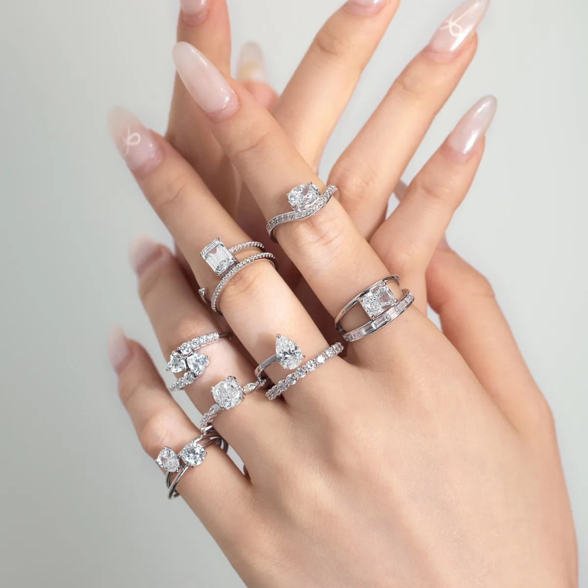 925 Silver CZ Bridal Engagement Ring DY121132 product image 4