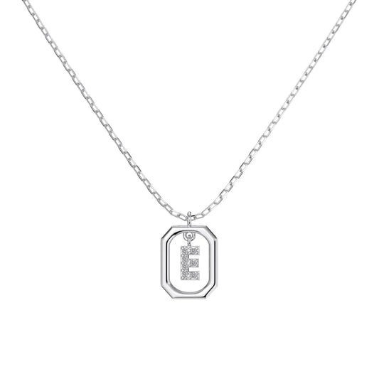 925 Sterling Silver 5A CZ Initial Necklace by KAKODIY
