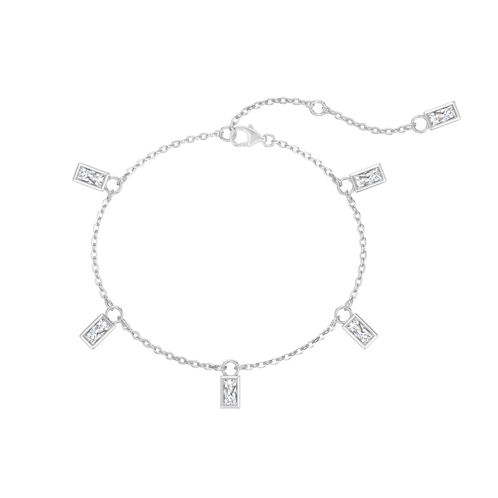 925 Sterling Silver 5A CZ Chain Bracelet DY150555 by KAKODIY