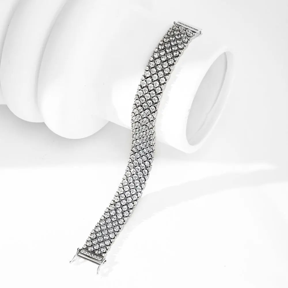 925 Sterling Silver CZ Vintage Tennis Bracelet product image 3