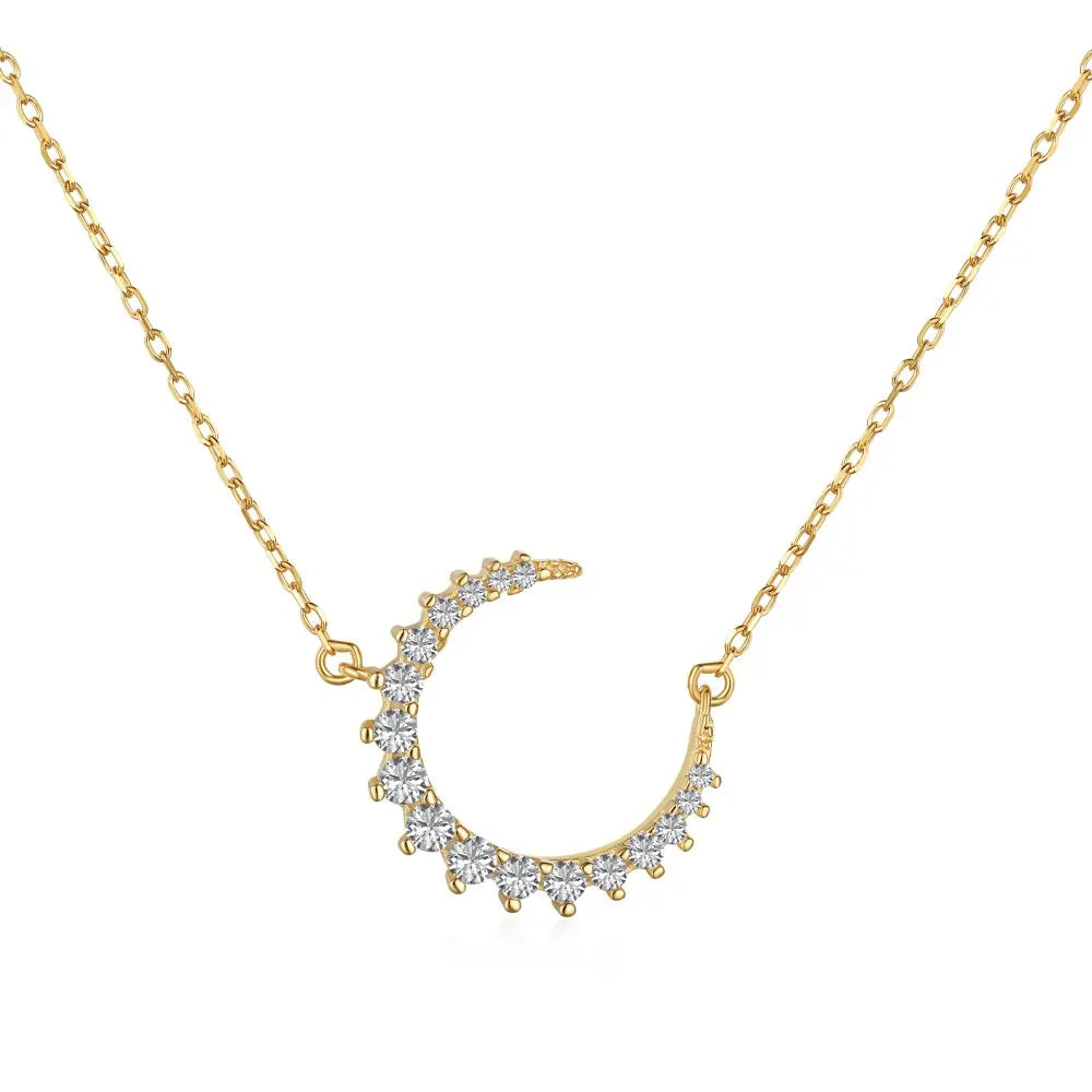 925 Sterling Silver Moon CZ Necklace product image 7
