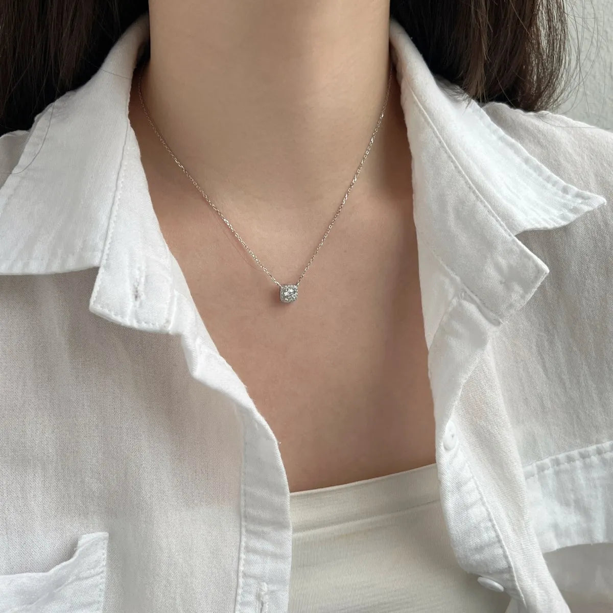 925 Sterling Silver CZ Personalized Chain Necklace product image 4
