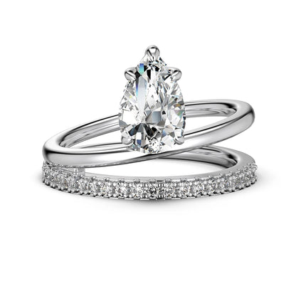 925 Silver Teardrop CZ Engagement Ring DY121021 by KAKODIY