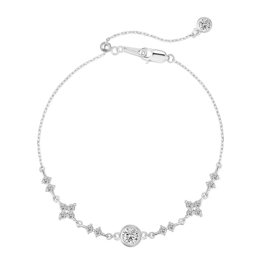 925 Silver Clover 5A CZ Chain Bracelet DY150598 by KAKODIY
