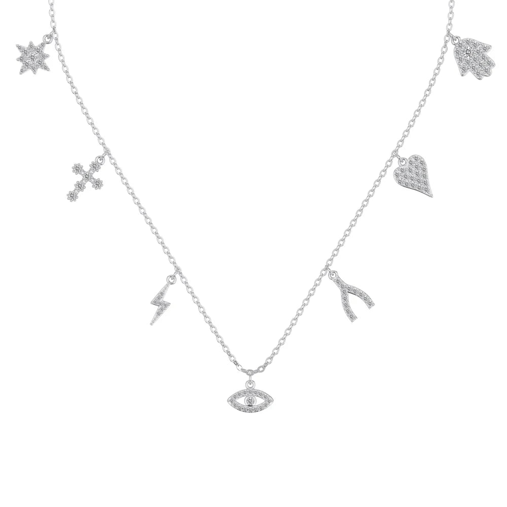 925 Silver Heart Pendant Necklace DY191508 by KAKODIY