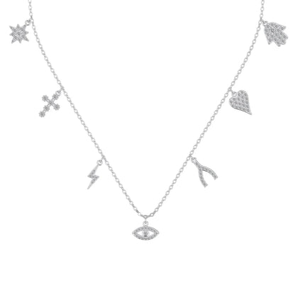 925 Silver Heart Pendant Necklace DY191508 by KAKODIY