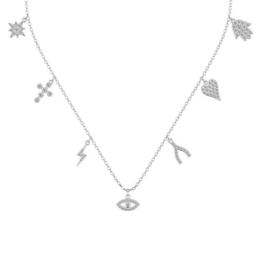 925 Silver Heart Pendant Necklace DY191508 by KAKODIY