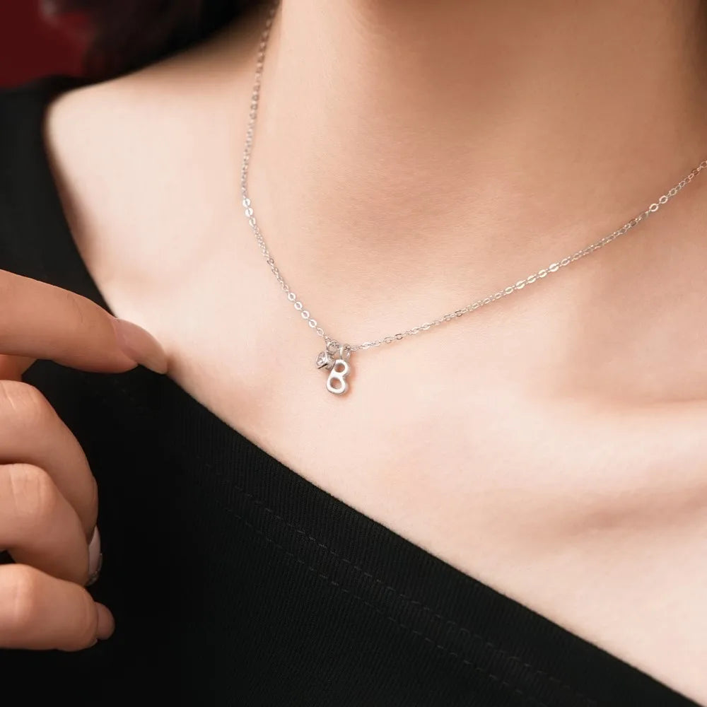 925 Sterling Silver B Initial 5A CZ Necklace product image 4