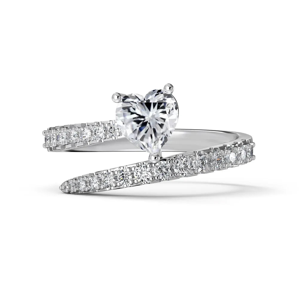 925 Sterling Silver Heart CZ Engagement Ring product image 7