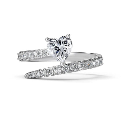 925 Sterling Silver Heart CZ Engagement Ring product image 7