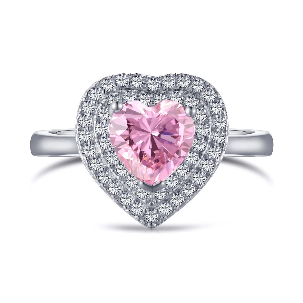 925 Sterling Silver Heart CZ Ring DY120802 product image 8