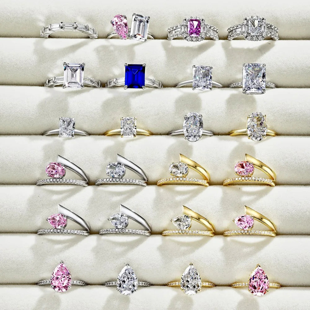 925 Silver CZ Bridal Engagement Ring DY120871 product image 6